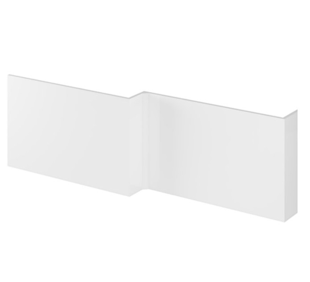 Hudson Reed Fusion 1700mm Square Shower Bath Panel in Gloss White