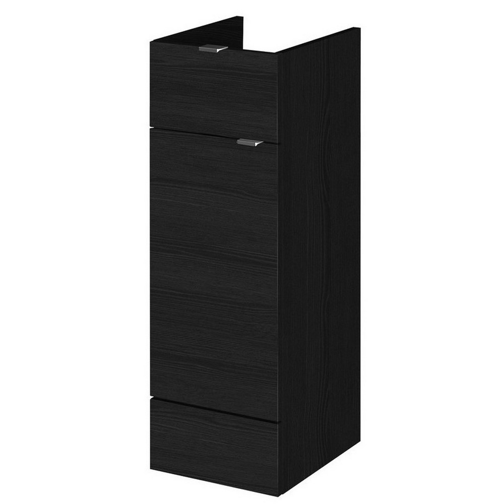 Hudson Reed Fusion 300mm Drawer Line Unit in Charcoal Black Woodgrain