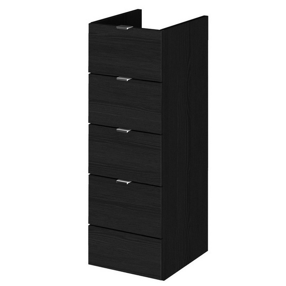 Hudson Reed Fusion 300mm Drawer Unit in Charcoal Black Woodgrain