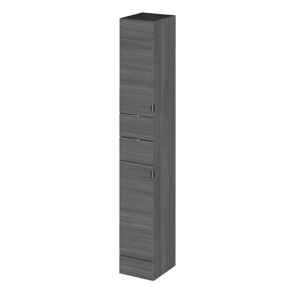 Hudson Reed Fusion 300mm Tall Tower Unit Anthracite Woodgrain