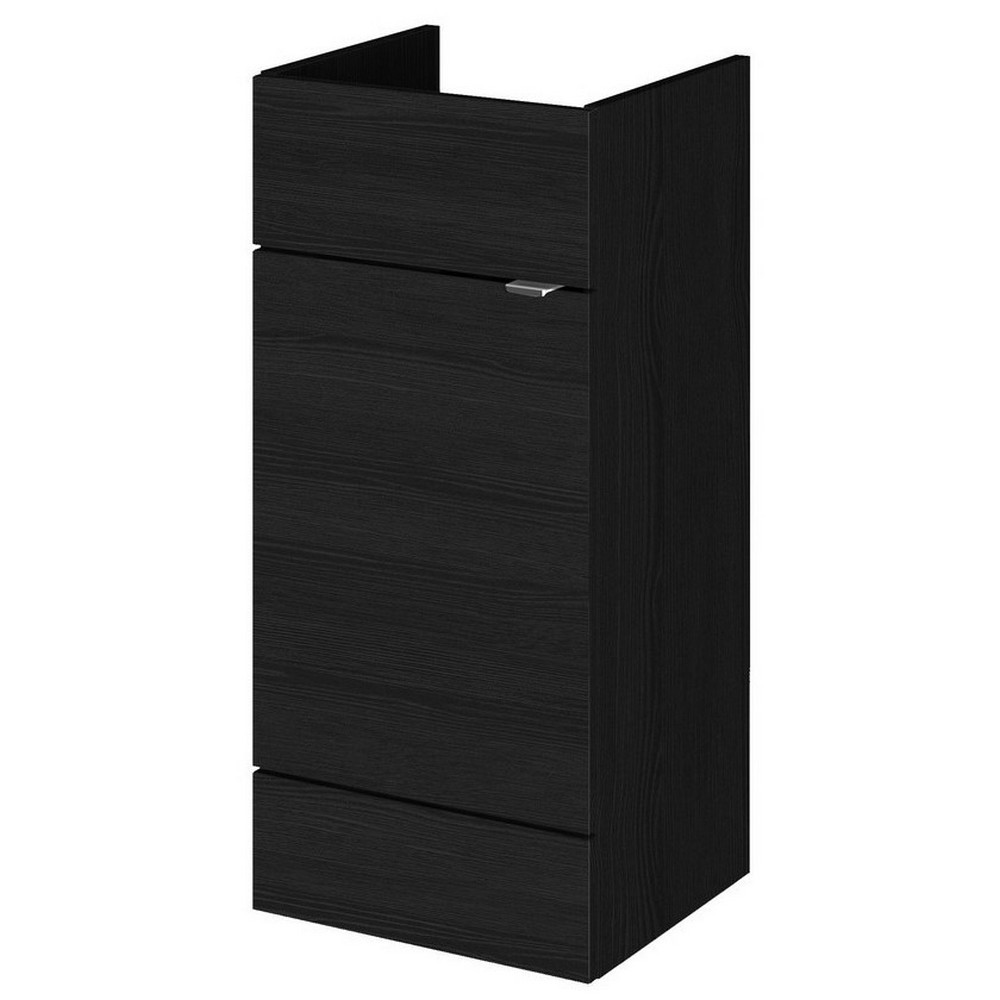 Hudson Reed Fusion 400mm Single Fitted Vanity Unit in Charcoal Black Woodgrain