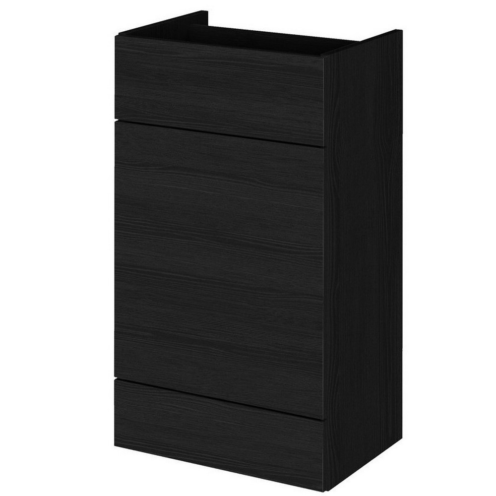 Hudson Reed Fusion 500mm Floor Standing WC Unit in Charcoal Black Woodgrain
