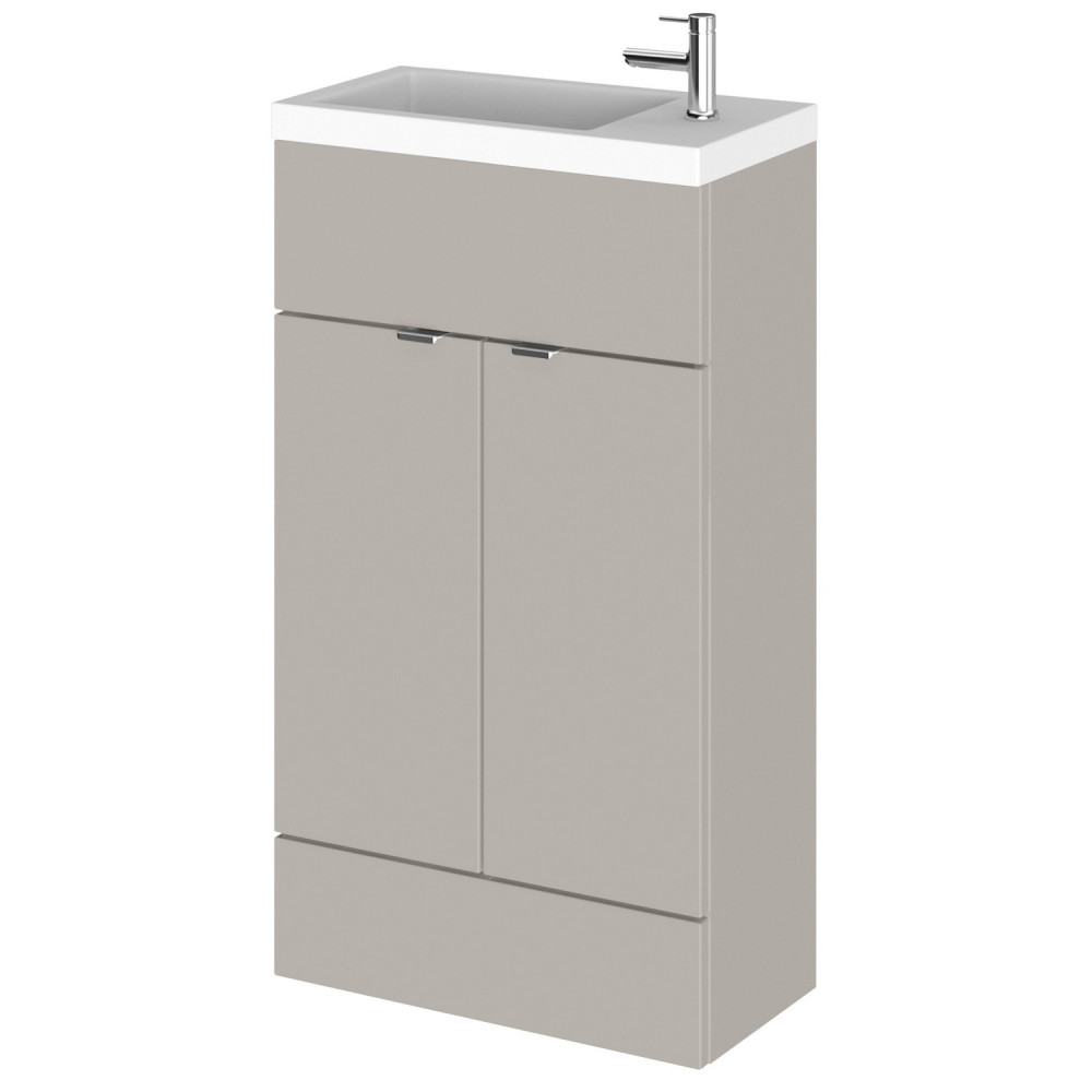 Hudson Reed Fusion 500mm Pebble Grey Slimline Vanity Unit with Basin