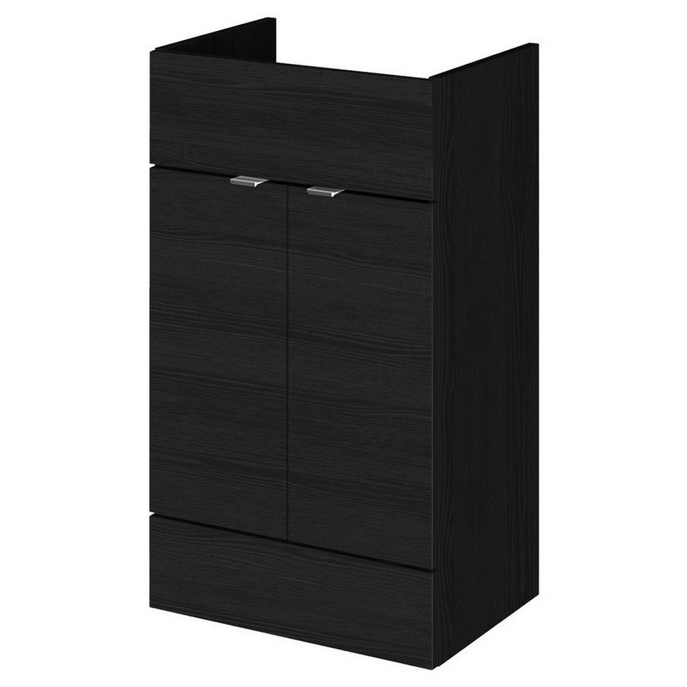 Hudson Reed Fusion 500mm Single Fitted Vanity Unit in Charcoal Black Woodgrain