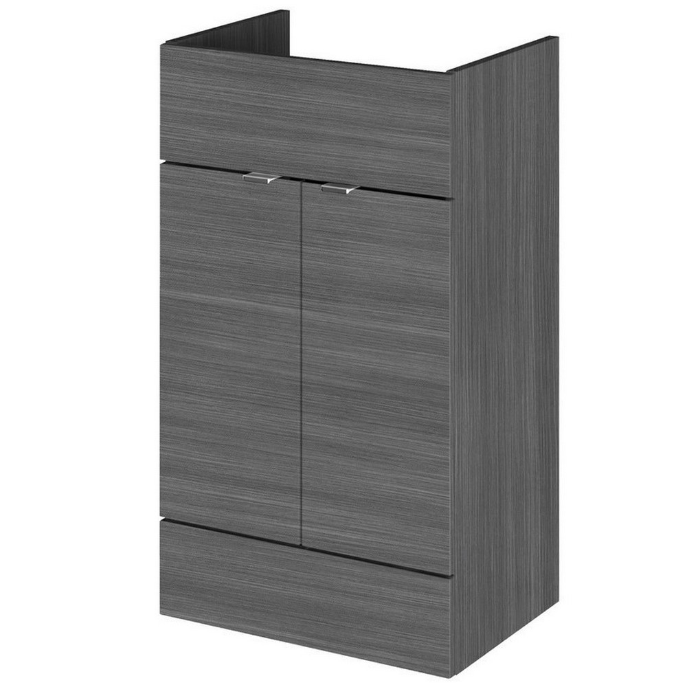 Hudson Reed Fusion 500mm Single Fitted Vanity Unit Anthracite Woodgrain