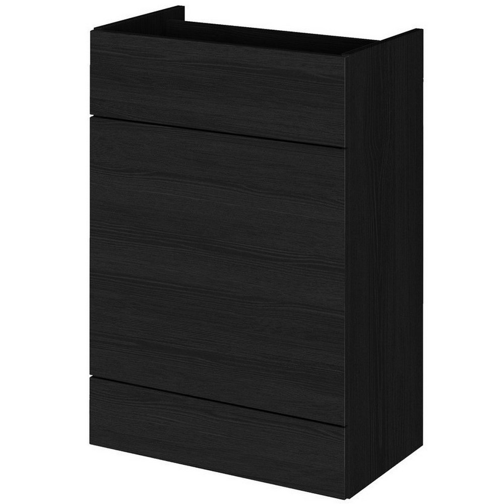 Hudson Reed Fusion 600mm Floor Standing WC Unit in Charcoal Black Woodgrain