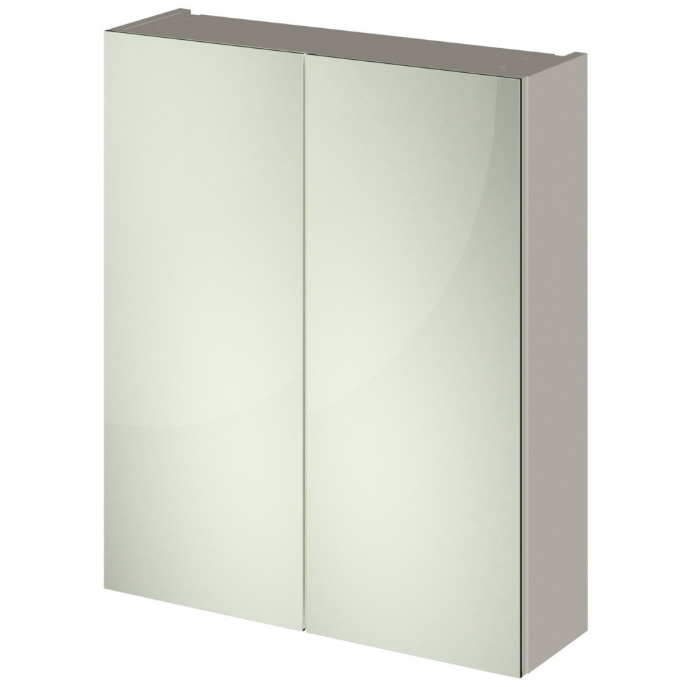 Hudson Reed Fusion 600mm Pebble Grey Mirror Cabinet Unit
