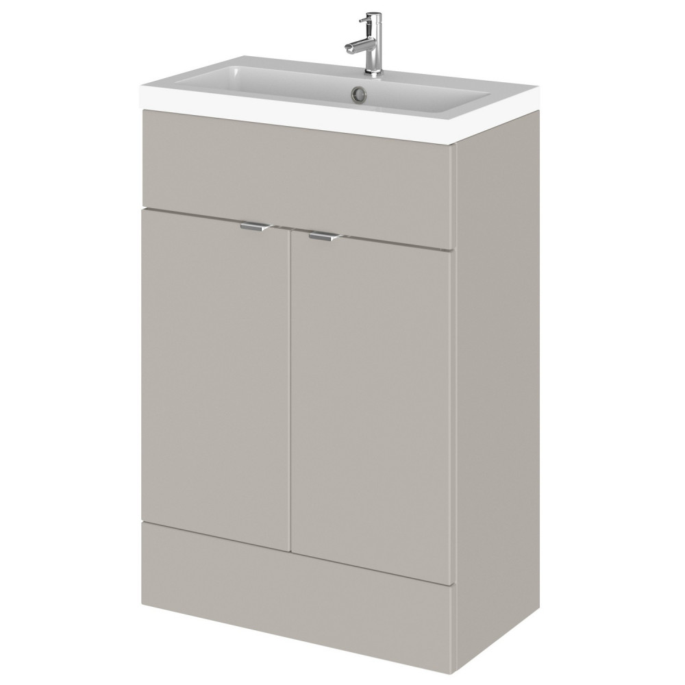 Hudson Reed Fusion 600mm Pebble Grey Vanity Unit with Basin
