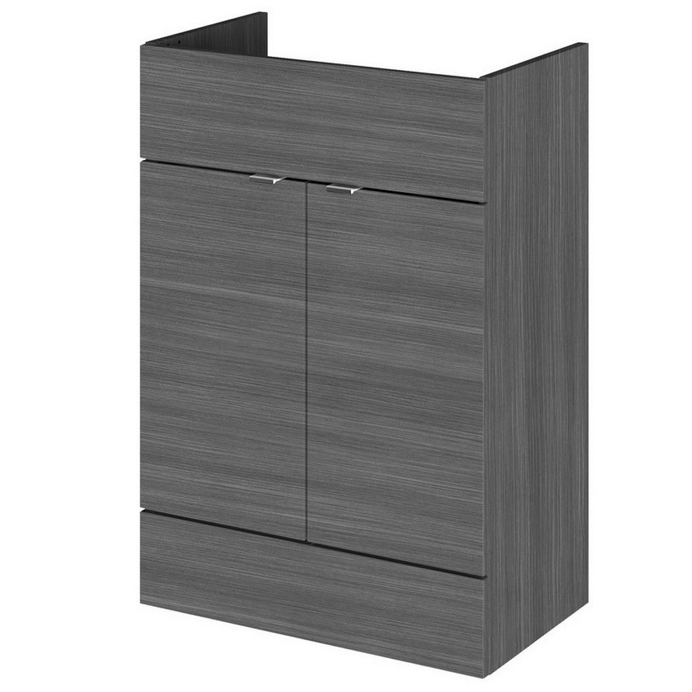 Hudson Reed Fusion 600mm Single Fitted Vanity Unit Anthracite Woodgrain