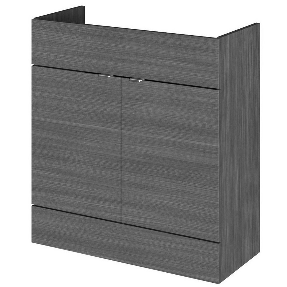 Hudson Reed Fusion 800mm Single Fitted Vanity Unit Anthracite Woodgrain