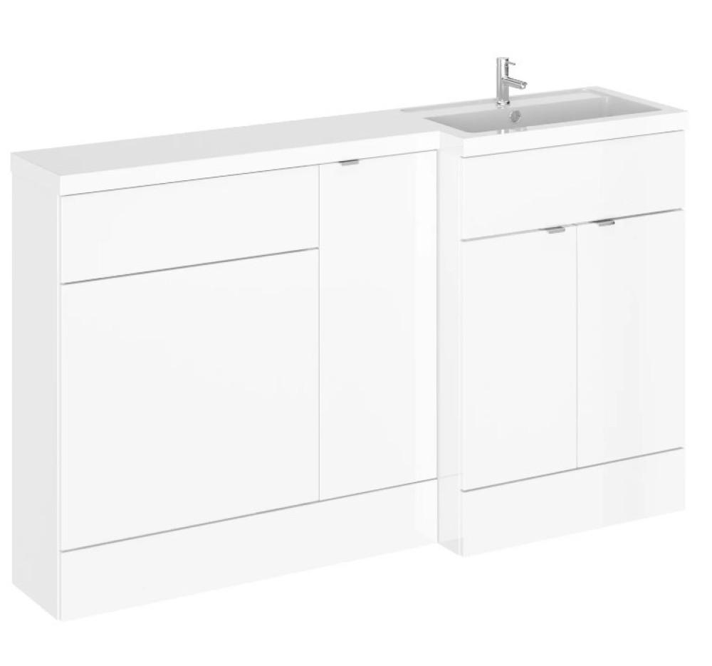 Hudson Reed Fusion Combi Unit 1500mm Full Depth in Gloss White RH