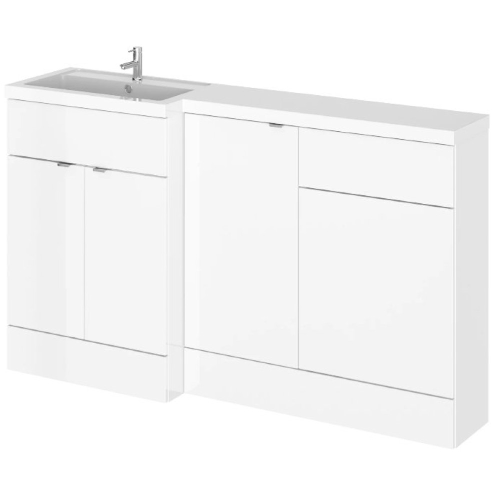Hudson Reed Fusion Combination Unit 1500mm Full Depth in Gloss White LH