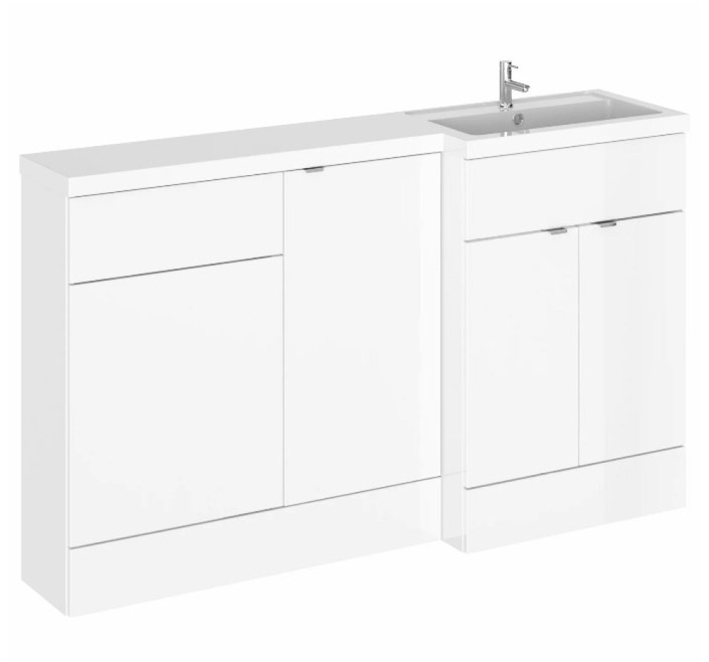 Hudson Reed Fusion Combination Unit 1500mm Full Depth in Gloss White RH