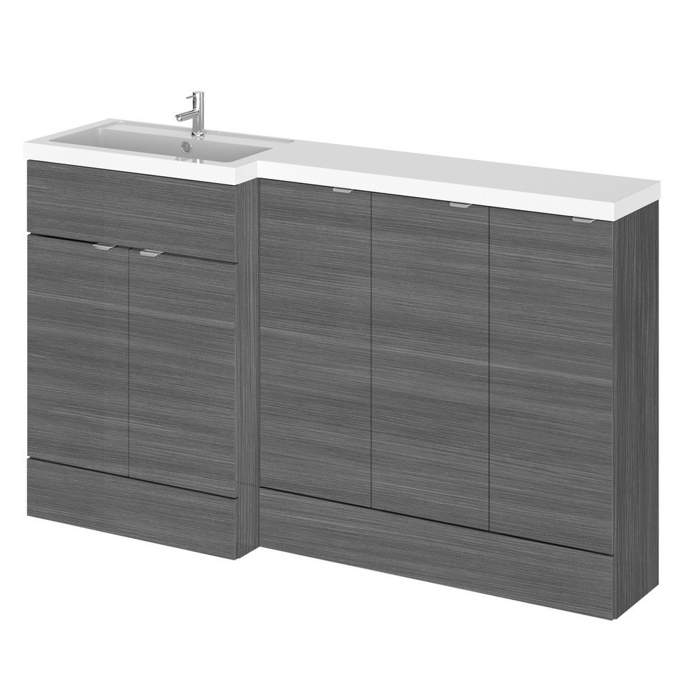 Hudson Reed Fusion Combination Units 1500mm Full Depth in Anthracite Woodgrain LH