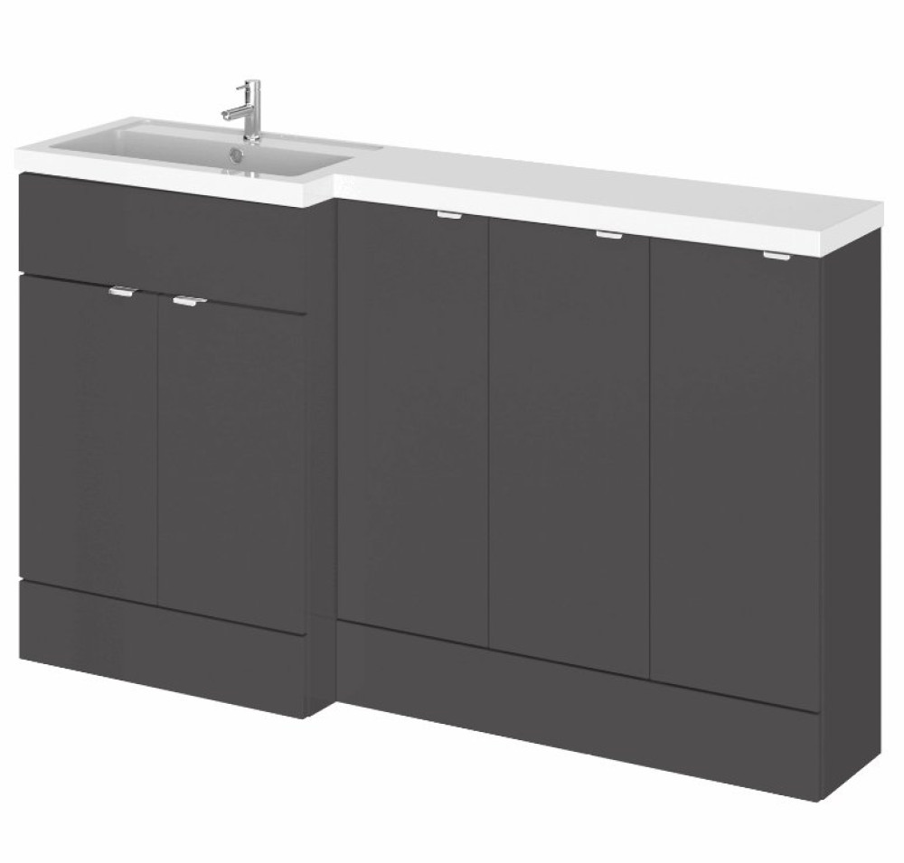 Hudson Reed Fusion Combination Units 1500mm Full Depth in Gloss Grey LH