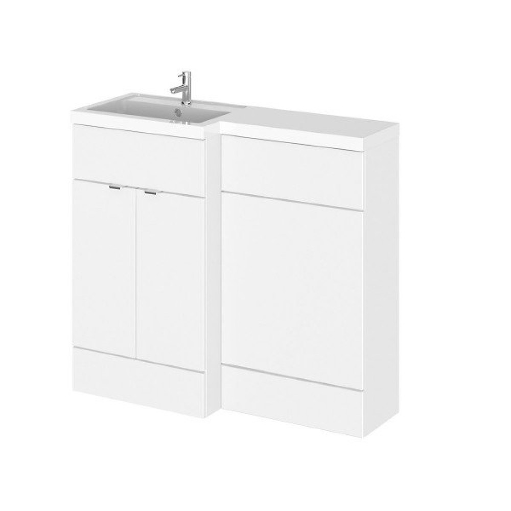 Hudson Reed Fusion Full Depth 1000mm Combination Unit with Basin in Gloss White LH