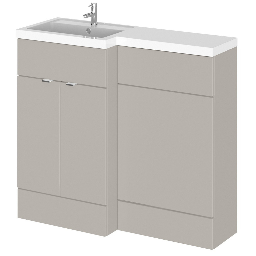 Hudson Reed Fusion Full Depth 1000mm Left Hand Combination Basin Unit in Pebble Grey
