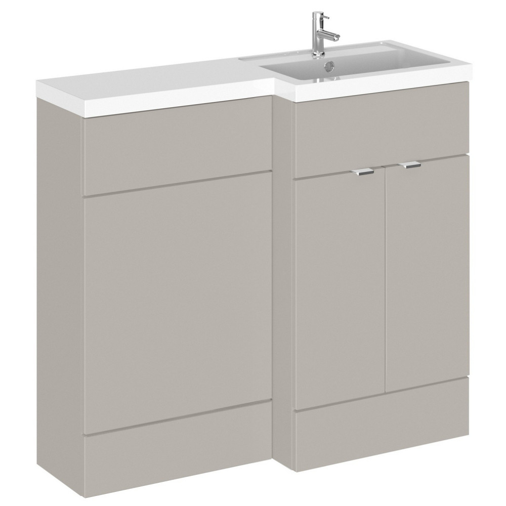 Hudson Reed Fusion Full Depth 1000mm Right Hand Combination Basin Unit in Pebble Grey