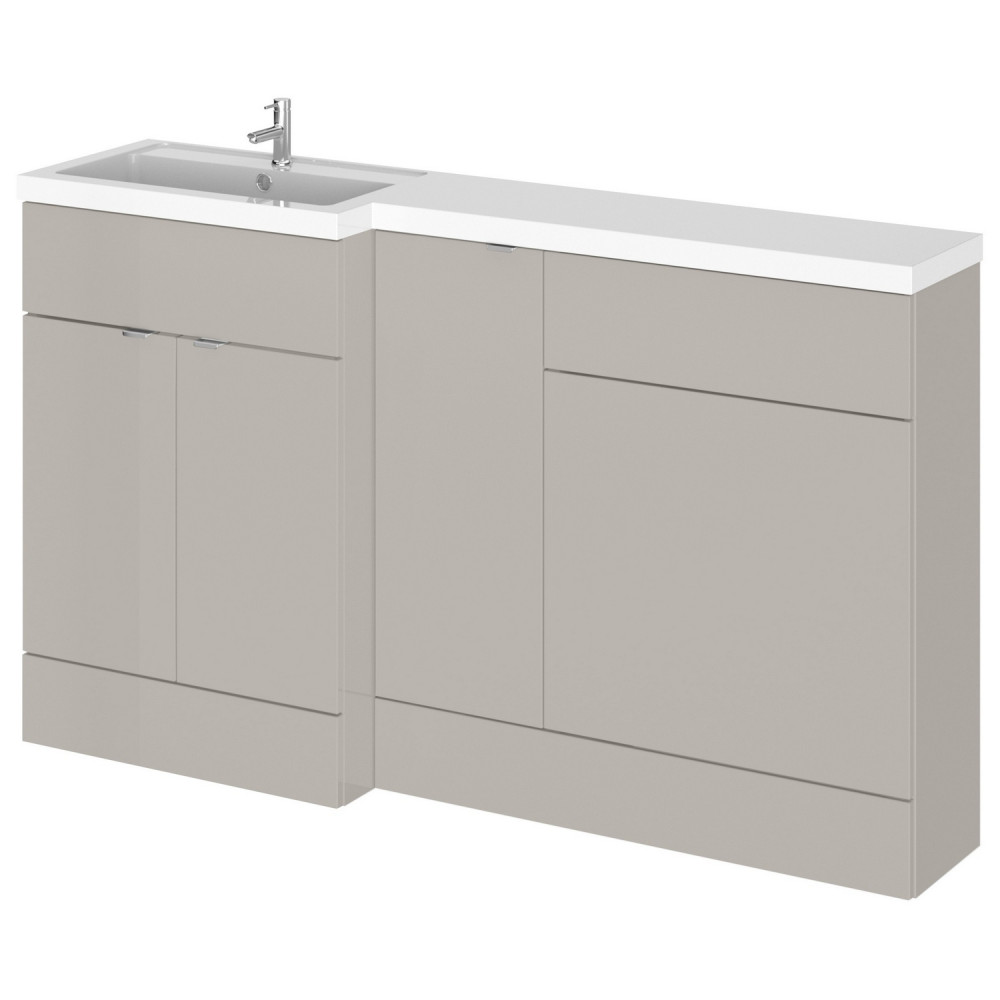 Hudson Reed Fusion Full Depth 1500mm Left Hand Pebble Grey Combination Basin Unit