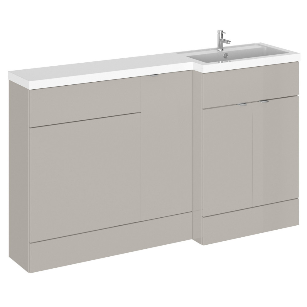 Hudson Reed Fusion Full Depth 1500mm Right Hand Pebble Grey Combination Basin Unit