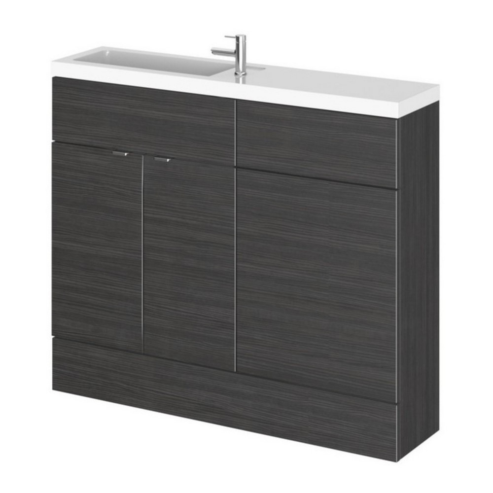 Hudson Reed Fusion Slimline 1000mm Combination Unit in Charcoal Black (1)