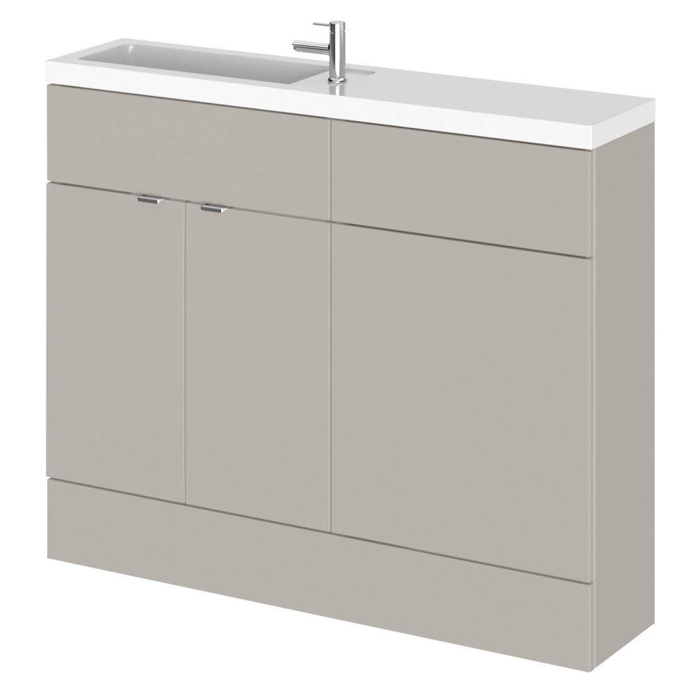 Hudson Reed Fusion Slimline 1100mm Combination Basin Unit in Pebble Grey