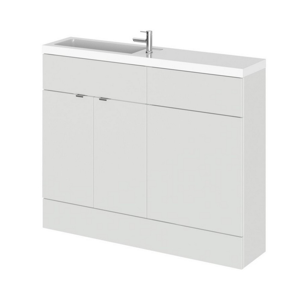 Hudson Reed Fusion Slimline 1100mm Combination Unit in Gloss Grey Mist (1)