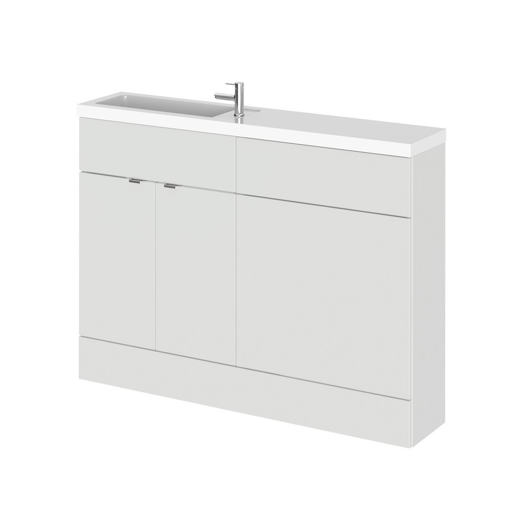 Hudson Reed Fusion Slimline 1200mm Combination Unit with WC Unit in Gloss Grey Mist (1)