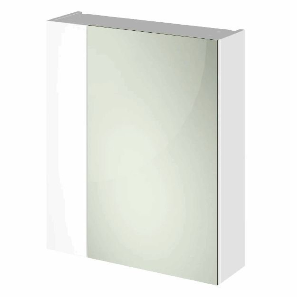 Hudson Reed Fusion Slimline 600mm Mirror Unit in Gloss White