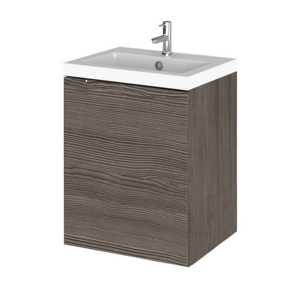 Hudson Reed Fusion Wall Hung 400mm Anthracite Woodgrain Vanity Unit (1)