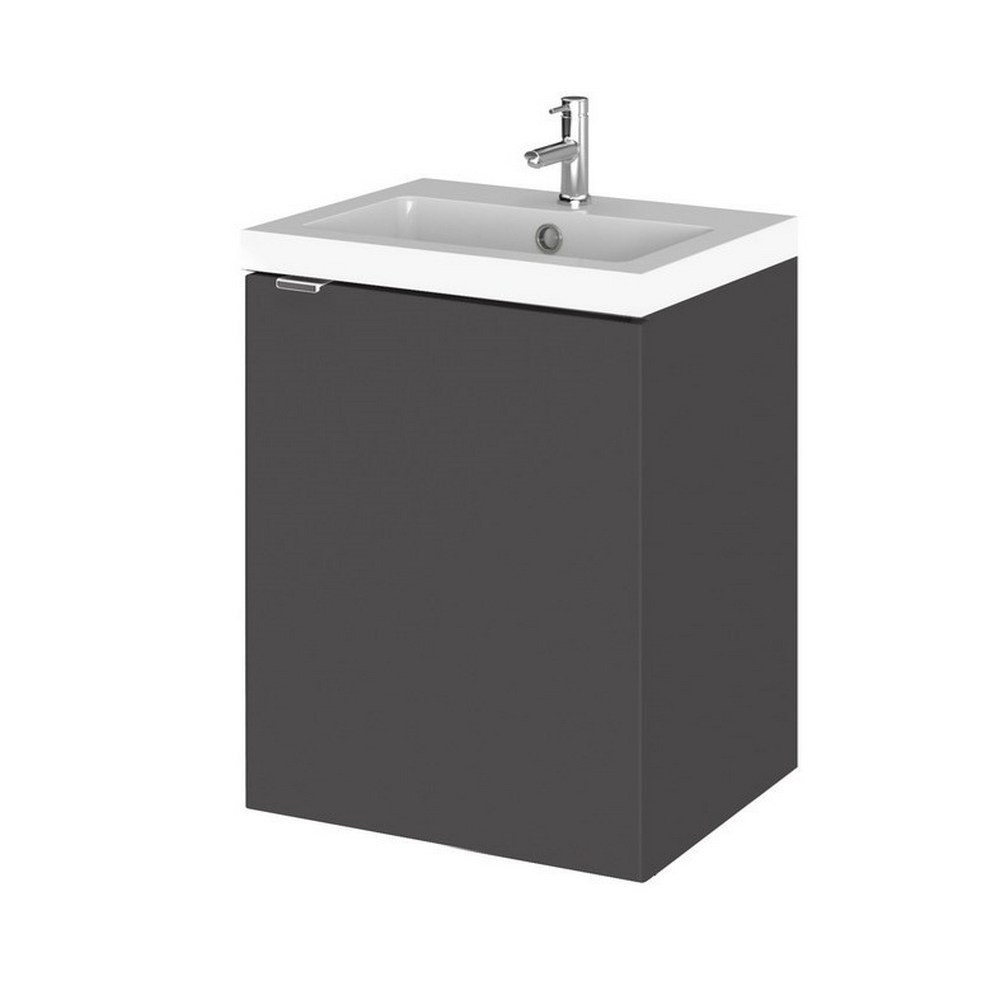 Hudson Reed Fusion Wall Hung 400mm Gloss Grey Vanity Unit (1)