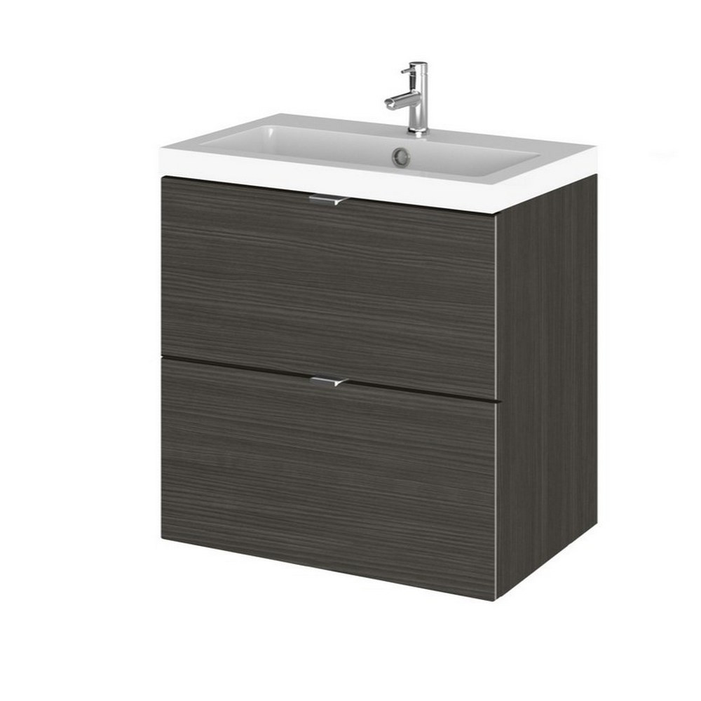 Hudson Reed Fusion Wall Hung 500mm Charcoal Black Vanity Unit with Drawers (1)