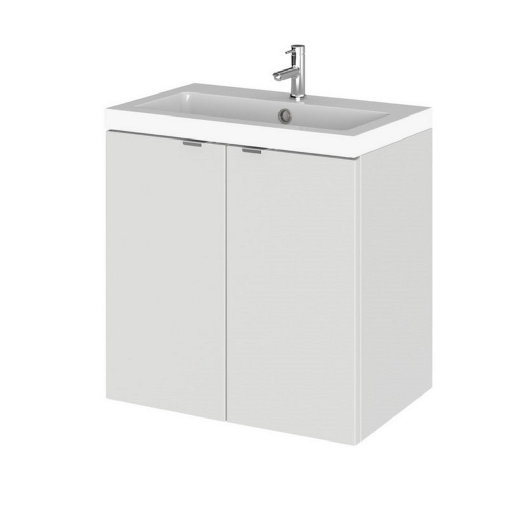 Hudson Reed Fusion Wall Hung 500mm Gloss Grey Mist Vanity Unit with Doors (1)