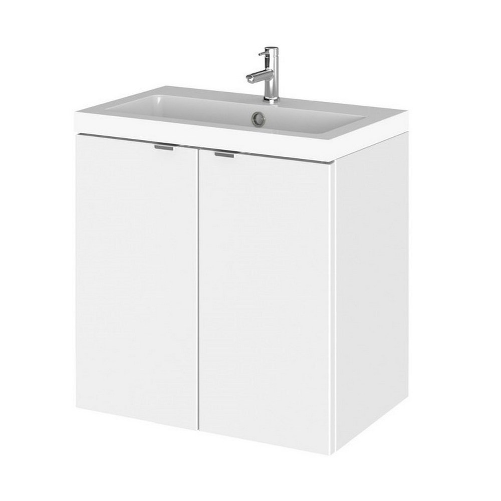 Hudson Reed Fusion Wall Hung 500mm Gloss White Vanity Unit with Doors (1)