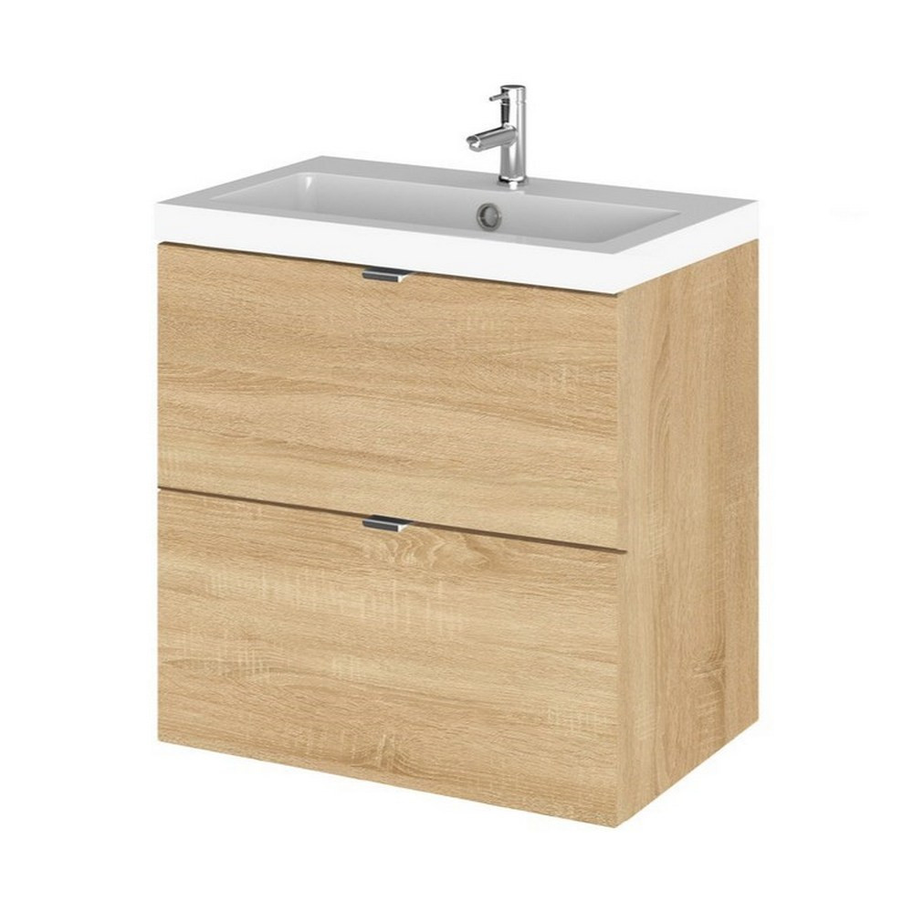 Hudson Reed Fusion Wall Hung 500mm Natural Oak Vanity Unit with Drawers (1)