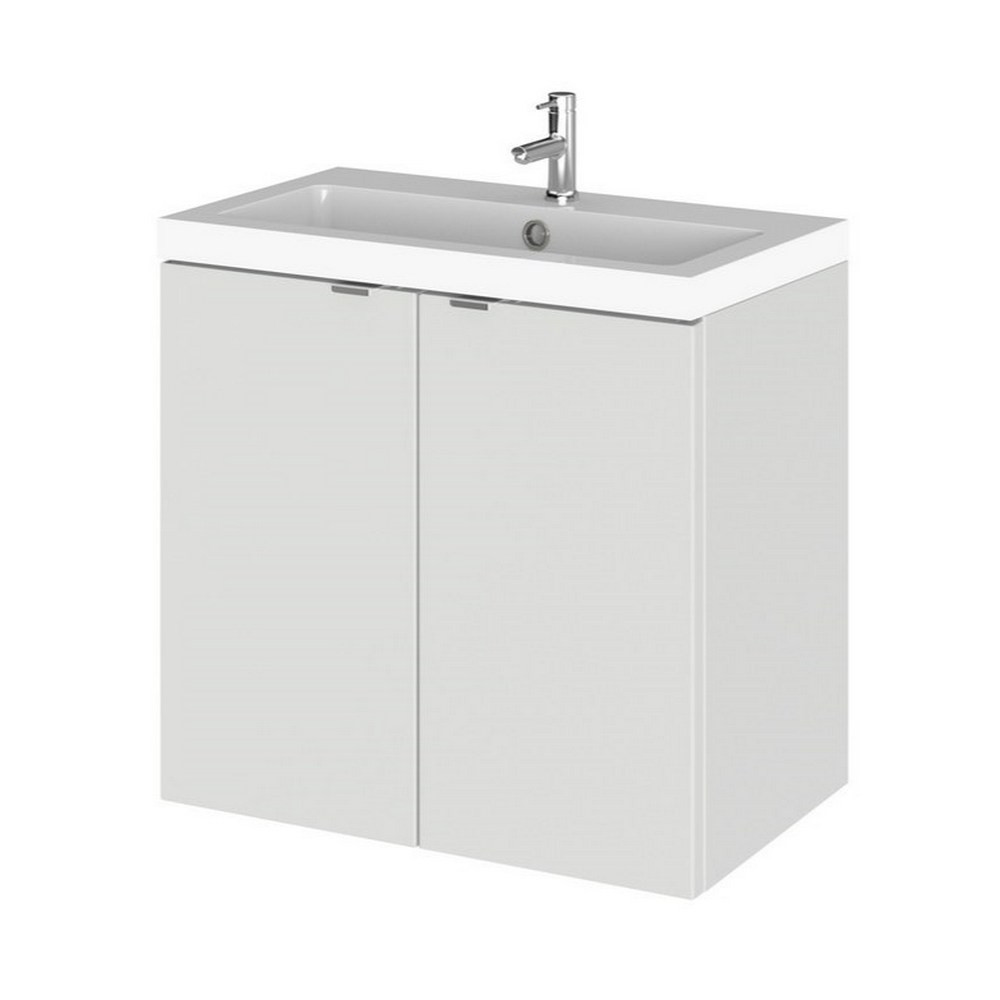Hudson Reed Fusion Wall Hung 600mm Gloss Grey Mist Vanity Unit with Doors (1)