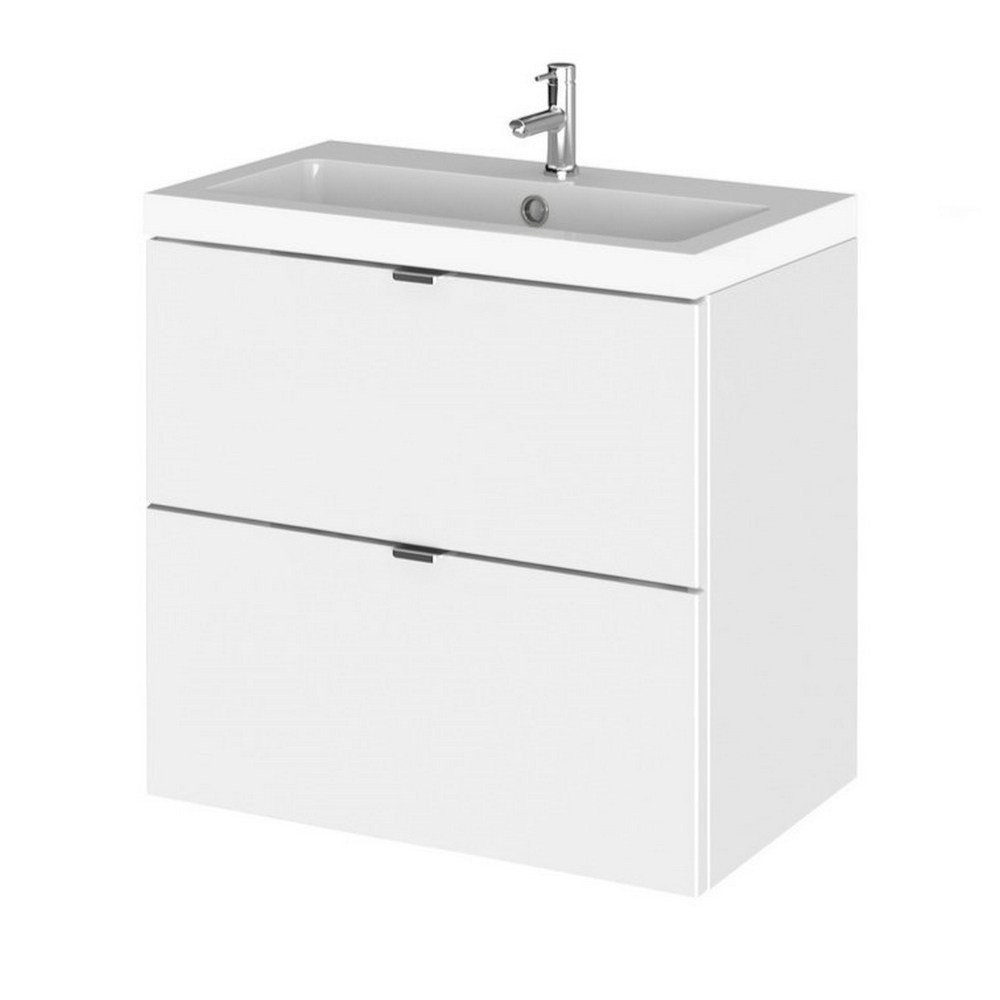 Hudson Reed Fusion Wall Hung 600mm Gloss White Vanity Unit with Drawers (1)