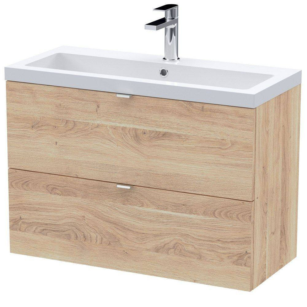 Hudson Reed Fusion Wall Hung 800mm Bleached Oak Vanity Unit (1)