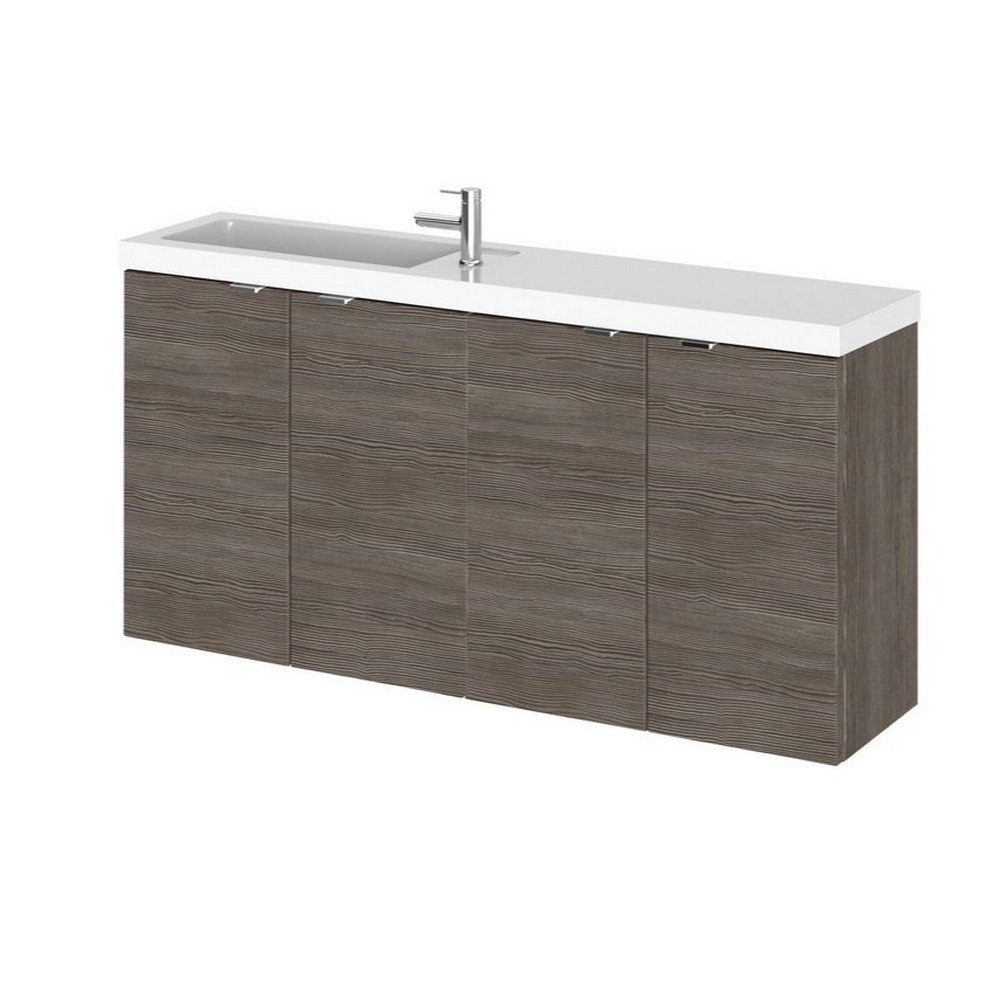Hudson Reed Fusion Wall Hung Slimline 1000mm Vanity Unit in Anthracite Woodgrain (1)