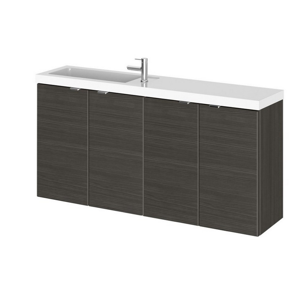 Hudson Reed Fusion Wall Hung Slimline 1000mm Vanity Unit in Charcoal Black (1)