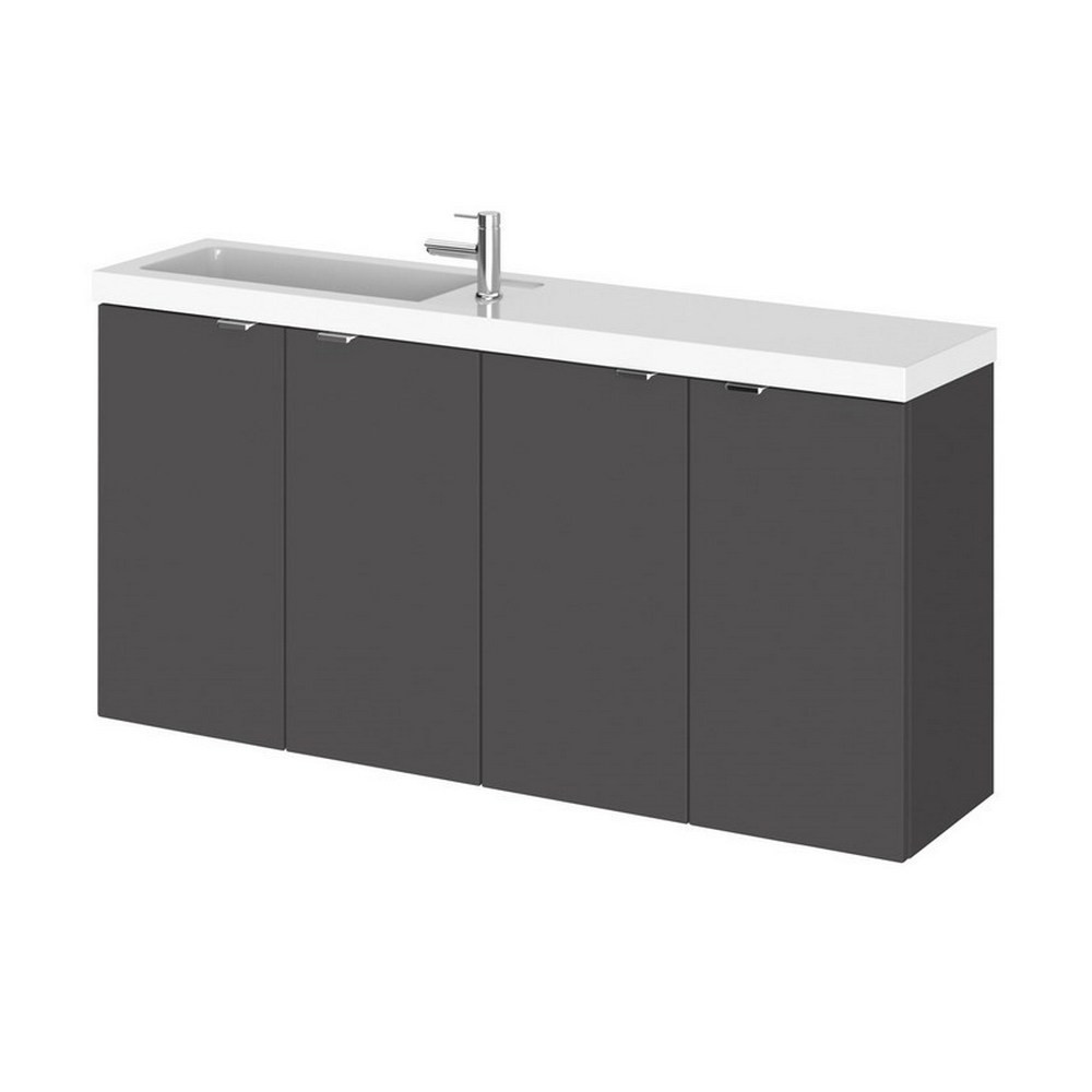 Hudson Reed Fusion Wall Hung Slimline 1000mm Vanity Unit in Gloss Grey (1)