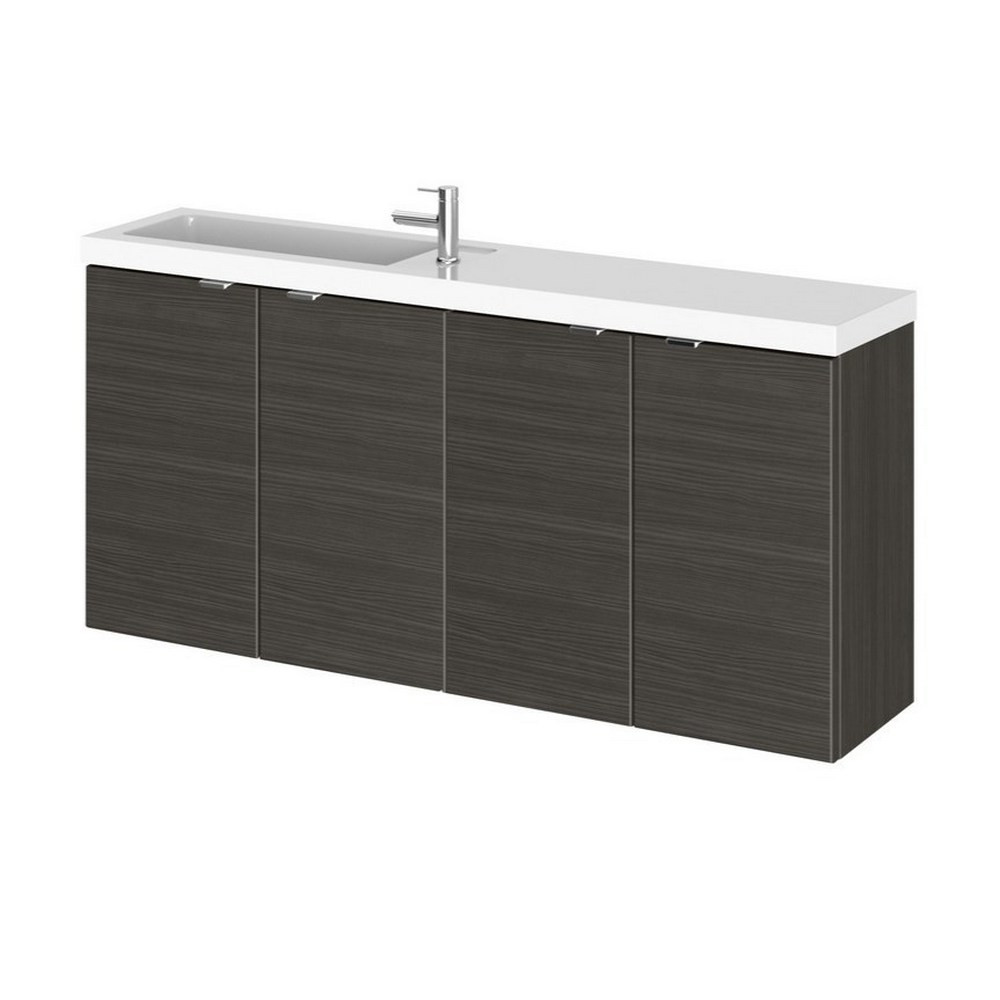 Hudson Reed Fusion Wall Hung Slimline 1200mm Vanity Unit in Charcoal Black (1)