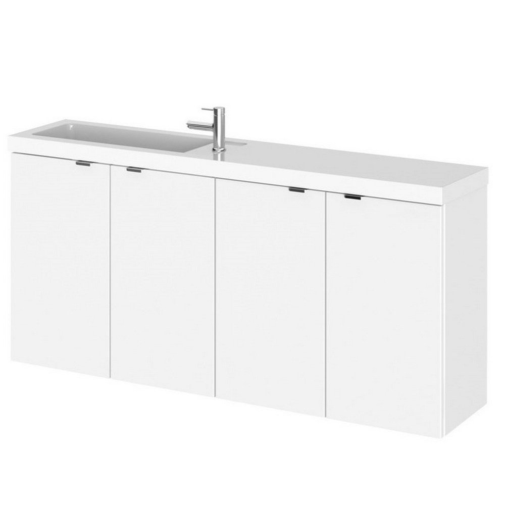 Hudson Reed Fusion Wall Hung Slimline 1200mm Vanity Unit in Gloss White (1)