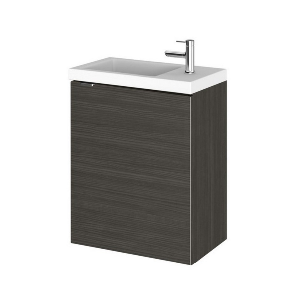 Hudson Reed Fusion Wall Hung Slimline 400mm Vanity Unit in Charcoal Black (1)