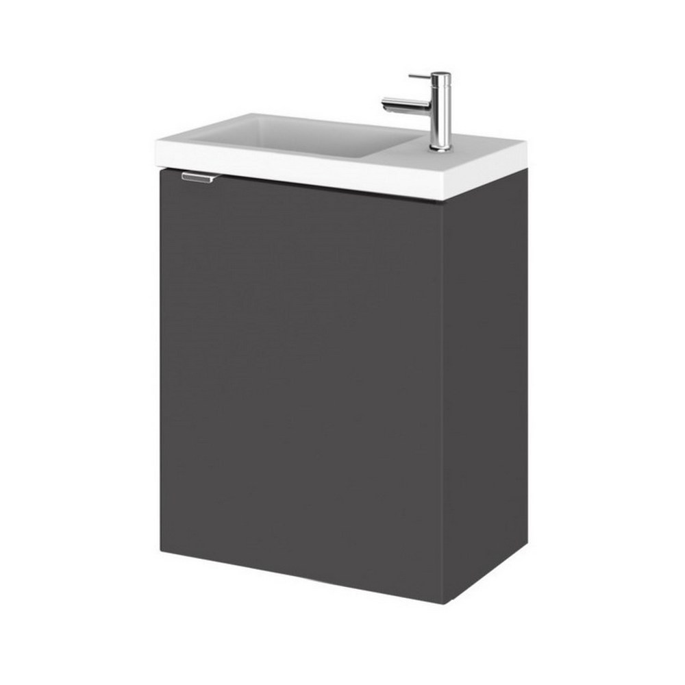 Hudson Reed Fusion Wall Hung Slimline 400mm Vanity Unit in Gloss Grey (1)