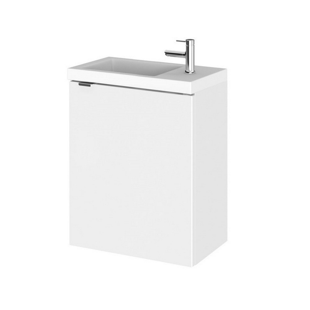 Hudson Reed Fusion Wall Hung Slimline 400mm Vanity Unit in Gloss White (1)