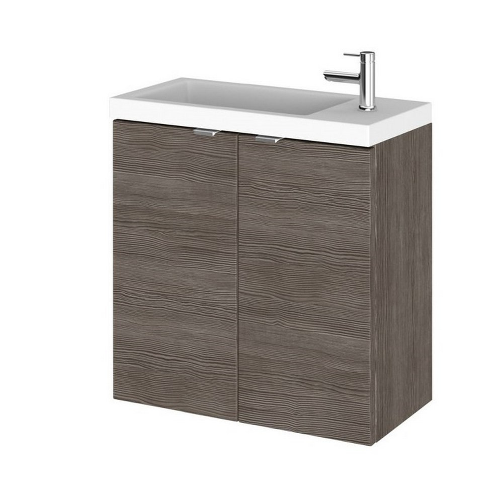 Hudson Reed Fusion Wall Hung Slimline 500mm Vanity Unit in Anthracite Woodgrain (1)