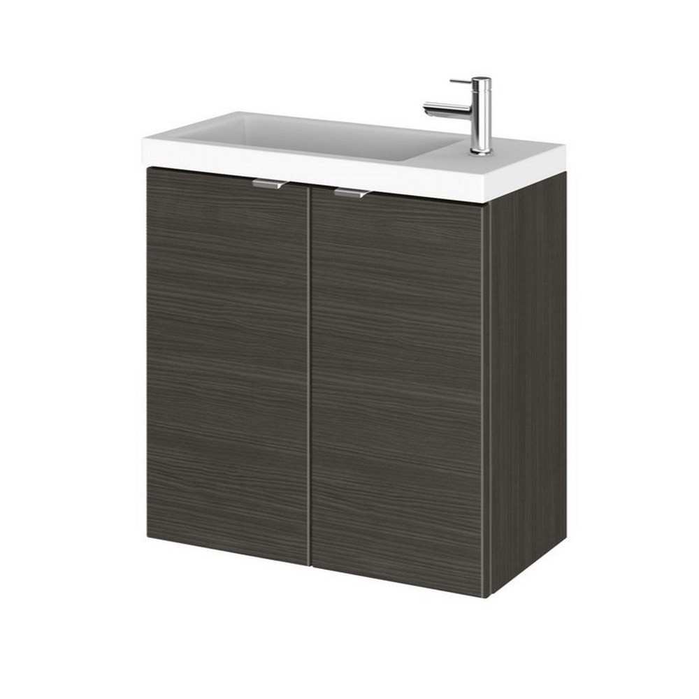 Hudson Reed Fusion Wall Hung Slimline 500mm Vanity Unit in Charcoal Black (1)