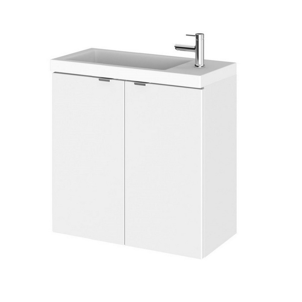 Hudson Reed Fusion Wall Hung Slimline 500mm Vanity Unit in Gloss White (1)