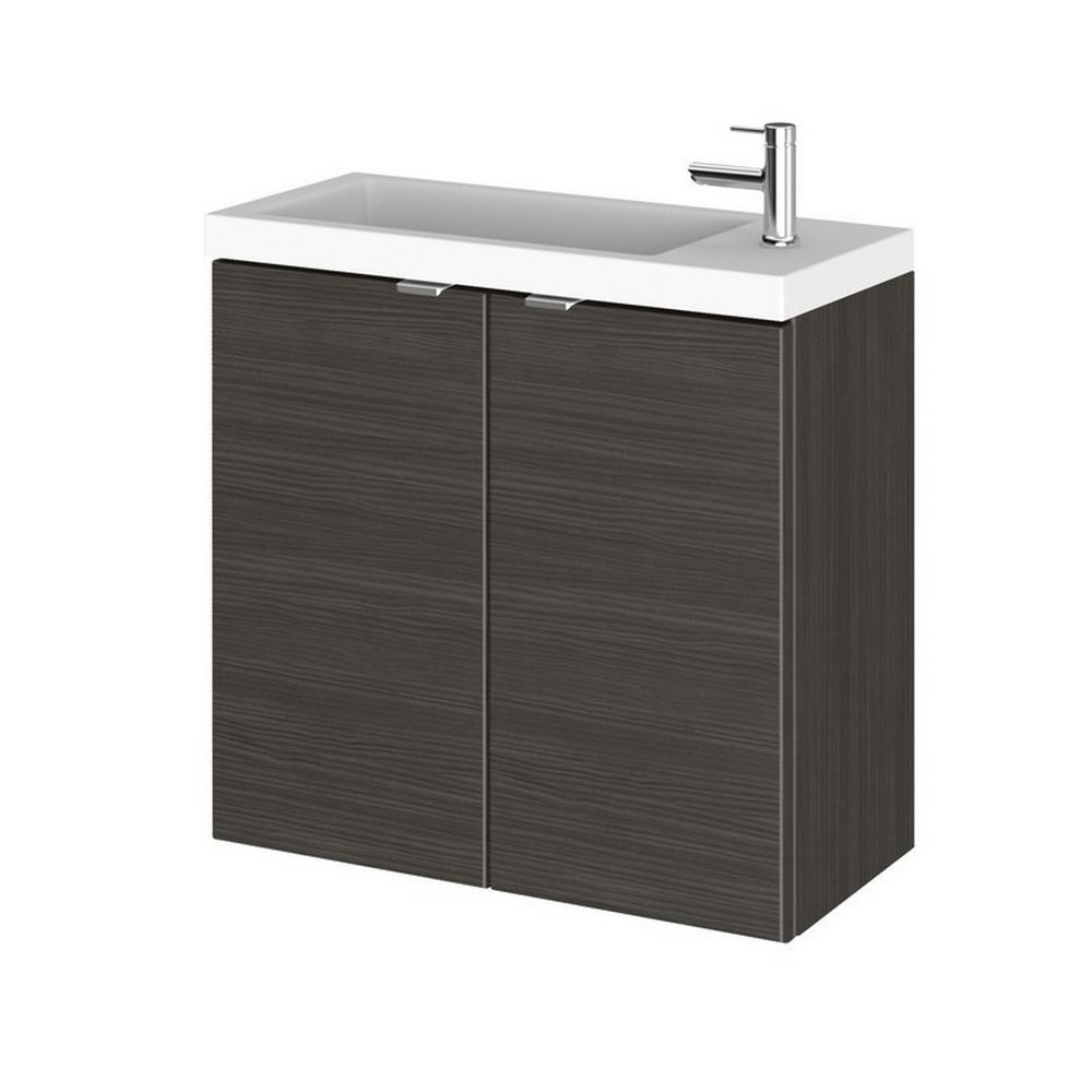 Hudson Reed Fusion Wall Hung Slimline 600mm Vanity Unit in Charcoal Black (1)